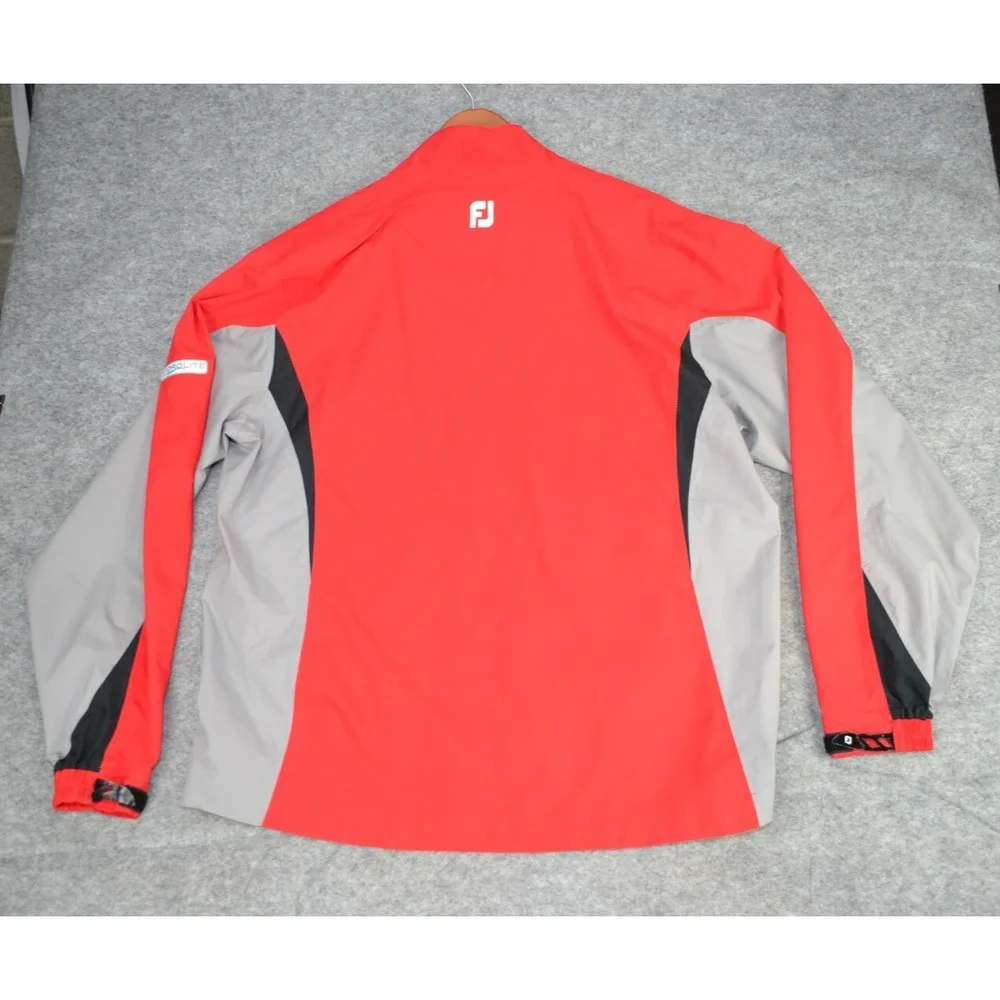 FootJoy Hydro Lite‎ Jacket Golf Coats Mens Large Red Gray Full Zip Long Sleeve